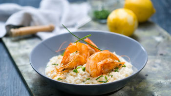 "Ризото" от карфиол със скариди