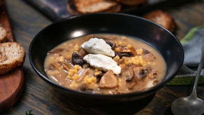 Супа от горски гъби с кускус
