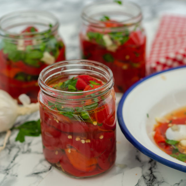 Консервиране: Печени чушки