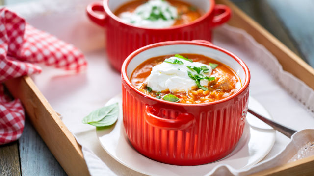 Супа с наденица и орзо