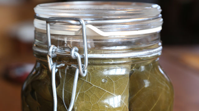 Мариновани лозови листа