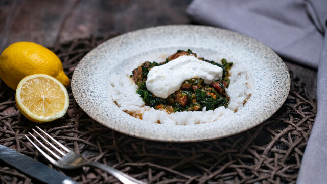 Телешко със спанак