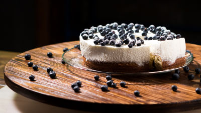 Limão e Mirtilos em Bolo e Mousse