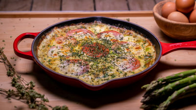 Frittata de Espargos e Tomate
