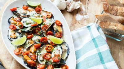 Mexilhões com Creme de Vinho Branco