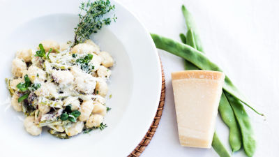 Gnocchi com Feijão Verde e Presunto