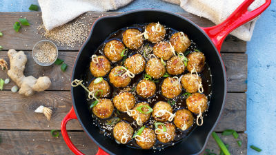 Almôndegas de Peru com Compota de Laranja