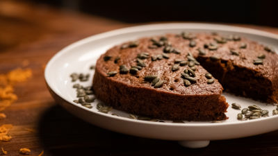 Bolo de Cenoura em Bolacha de Sementes de Abóbora