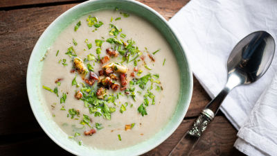 Creme de Espargos com Cogumelos