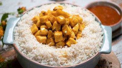 Caril de Pota com Arroz Branco