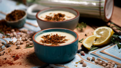 Creme de Grão e Iogurte