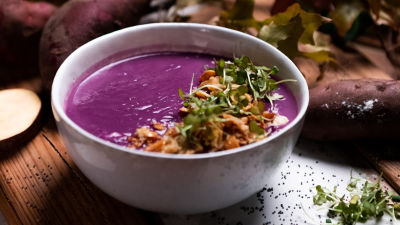 Sopa de Batata-Doce Roxa