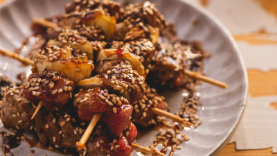 Espetadas com Molho Teriyaki