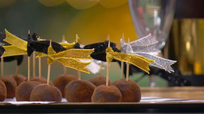 Trufas de Passas, Champagne e Chocolate