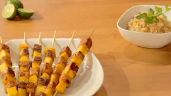 Espetadas de Salmão com Manga