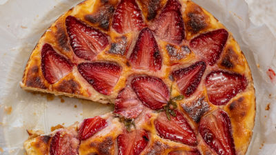 Cheesecake cozido de Morango