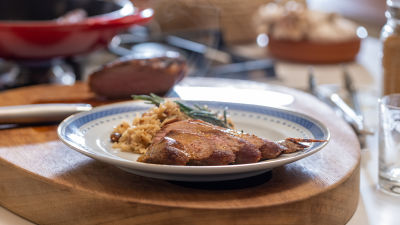 Lombo de Porco com Arroz Árabe