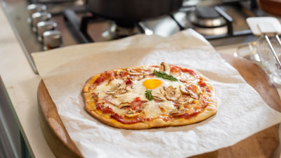 Pizza caseira com Ovo