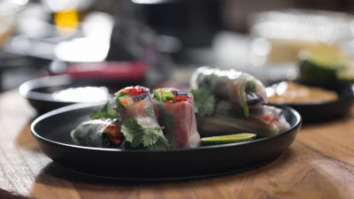 Rolos de Legumes em Papel de Arroz