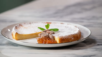 Tarte de Requeijão, Doce de Abóbora e Praliné de Nozes