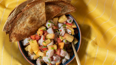 Tártaro de Peixe com Tortilhas