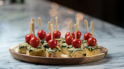 Pudim de Pão, Bacon e Espinafres