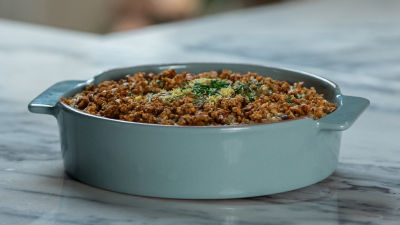 Risoto de Cogumelos com Crocante de Caju