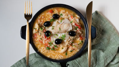 Arroz Malandrinho de Tomate e Bacalhau