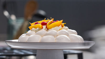 Pavlova de Pêssego