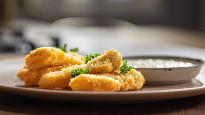 Panados de Pescada com Molho Tártaro