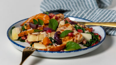 Salada de Halloumi, Abóbora e Maçã