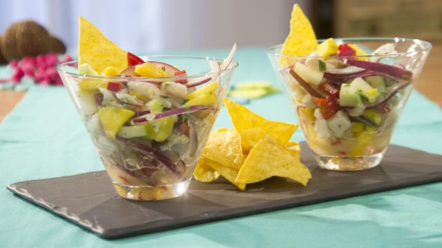 Ceviche com Tortilha Chips