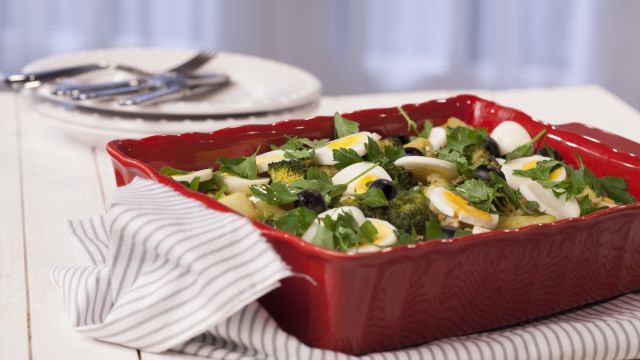 Bacalhau à Gomes Sá com Bróculos