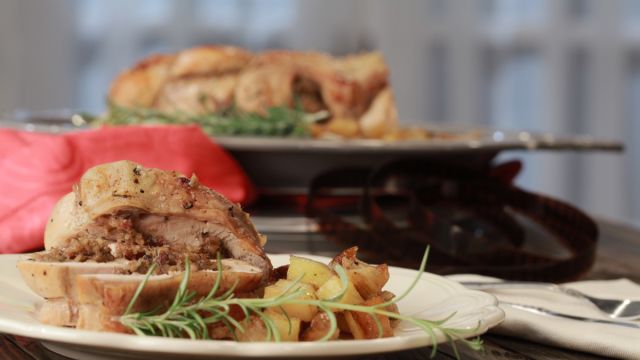 Peito de Peru Recheado à Marilyn Monroe