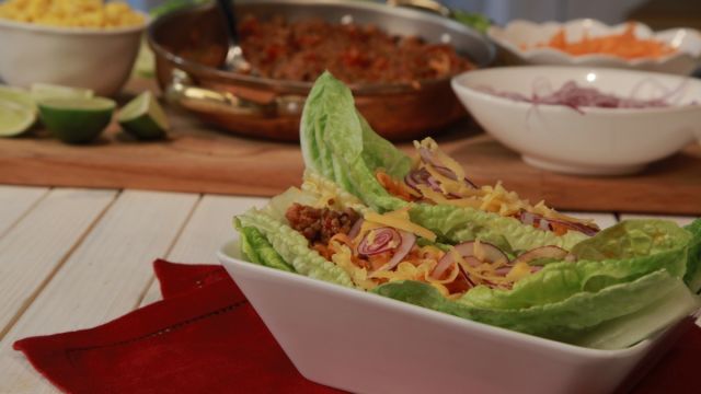 Tacos Mexicanos em Folha de Alface