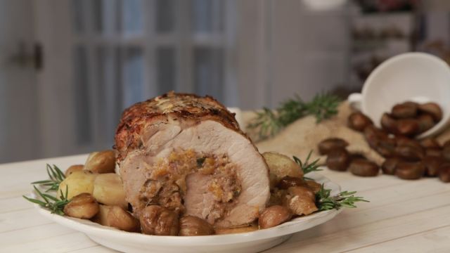 Lombo de Porco Recheado com Sabores de Outono