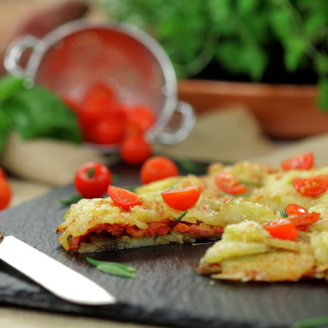 Tortilha de Batata-Doce e Queijo Parmesão