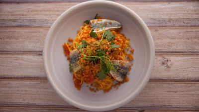 Vermičeli od jaja sa sardinama