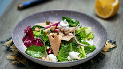 Salata od sira i dimljene pastrmke