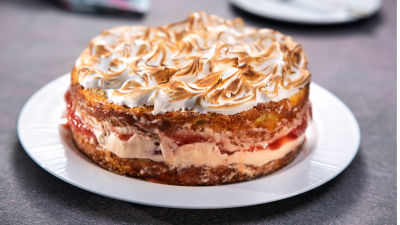 Torta s kokosom in jagodami