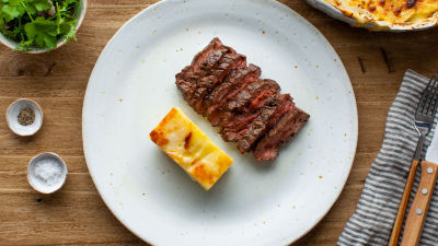 Gratiniran krompir in zrezek