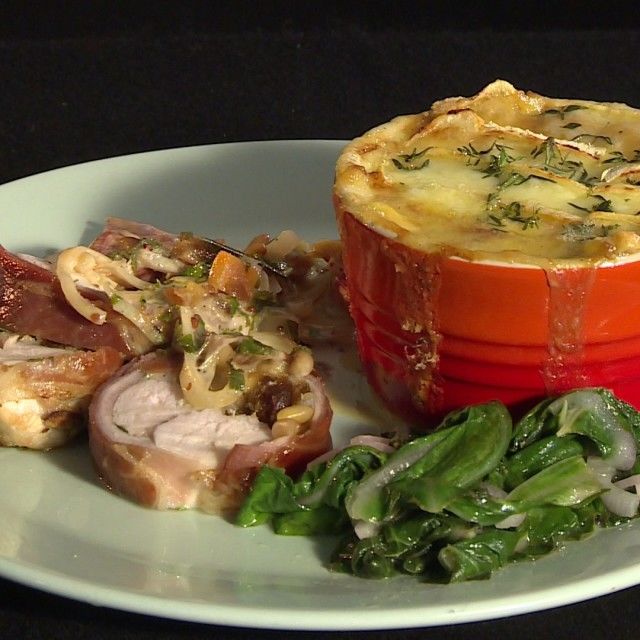 Zavita zajčja ledja s tartiflette