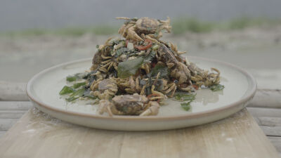 Панирани оризови раци с лимонова трева