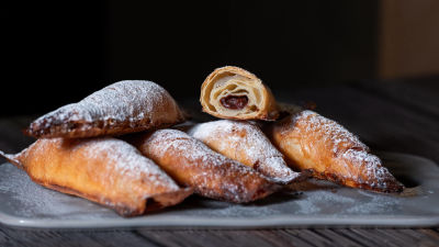 Croissants de Arroz Recheados com Chocolate