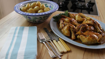 Печени френски пилета с портокал, салвия и джинджифил