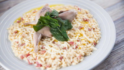 Ризото с пъдпъдък