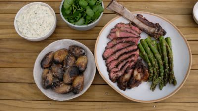 Рибай стек на барбекю