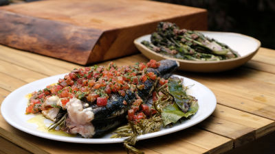 Цял печен лаврак