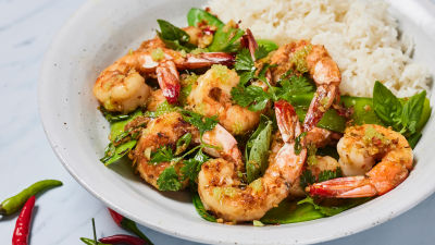 Стир-фрай със скариди и лимонена трева