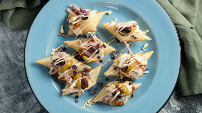 Ньоко фрито с пушена скаморца